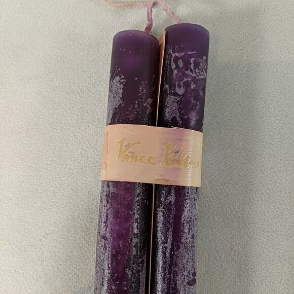 Vance Kitira 2 Pair Set Purple Taper Candlesticks 7/8" x 12" Floral Scented - Picture 2 of 8